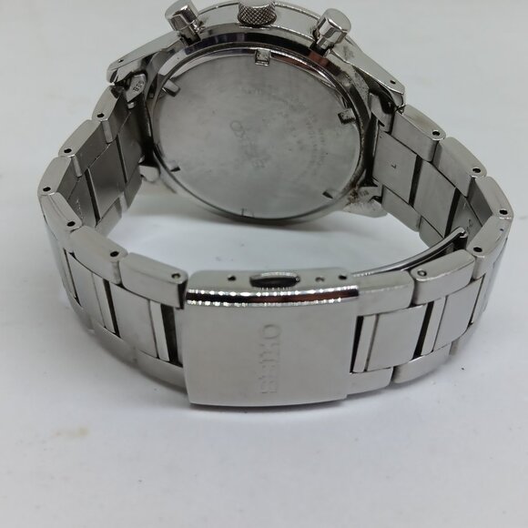 Seiko Neo Sports SSB355 Men's 45mm Black Dial Stainless Steel Chronograph Watch - Picture 6 of 11